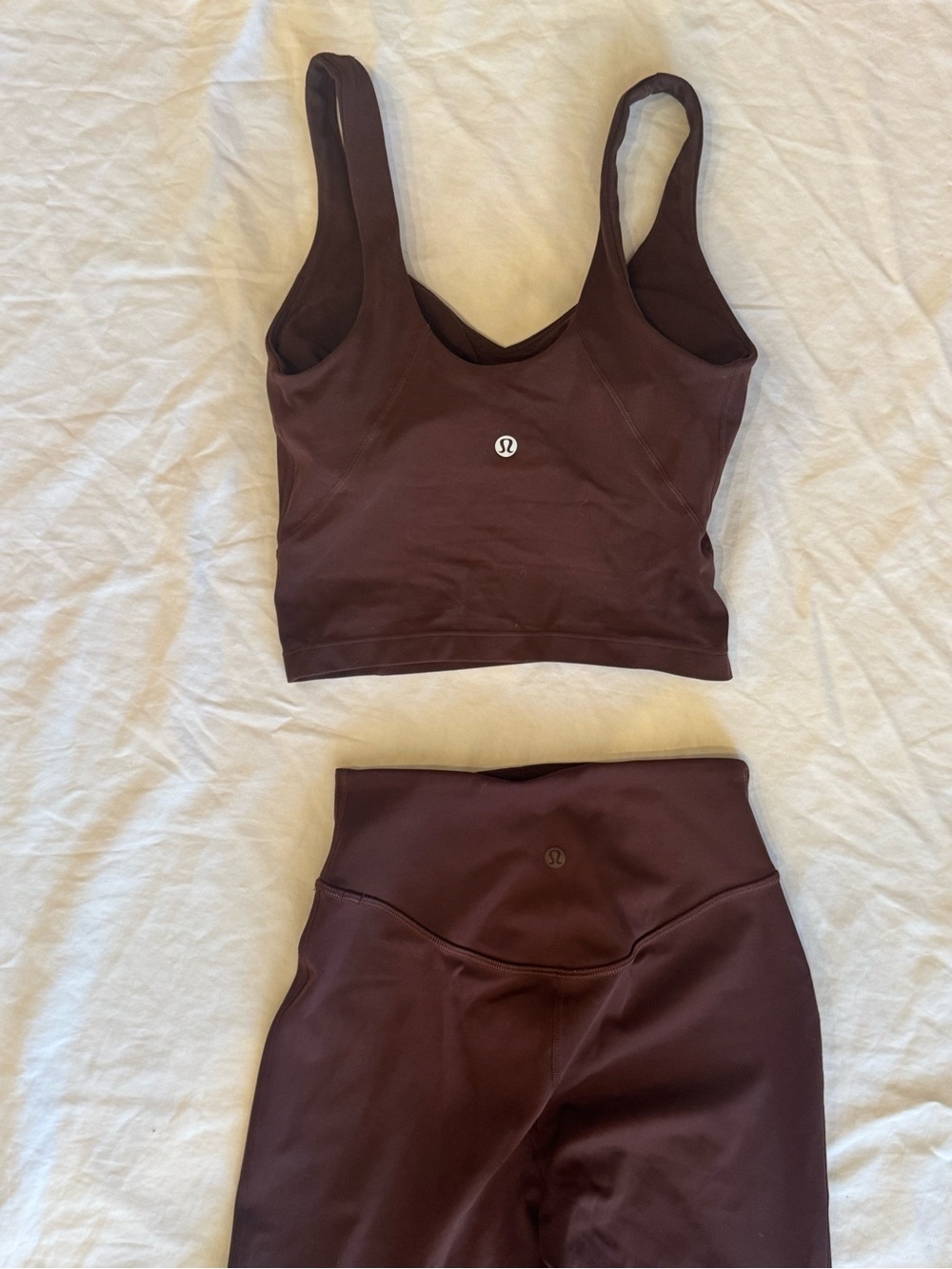 lululemon athletica Dark Chocolate Crop Tank & High-Rise Leggings Set Mid-flare
